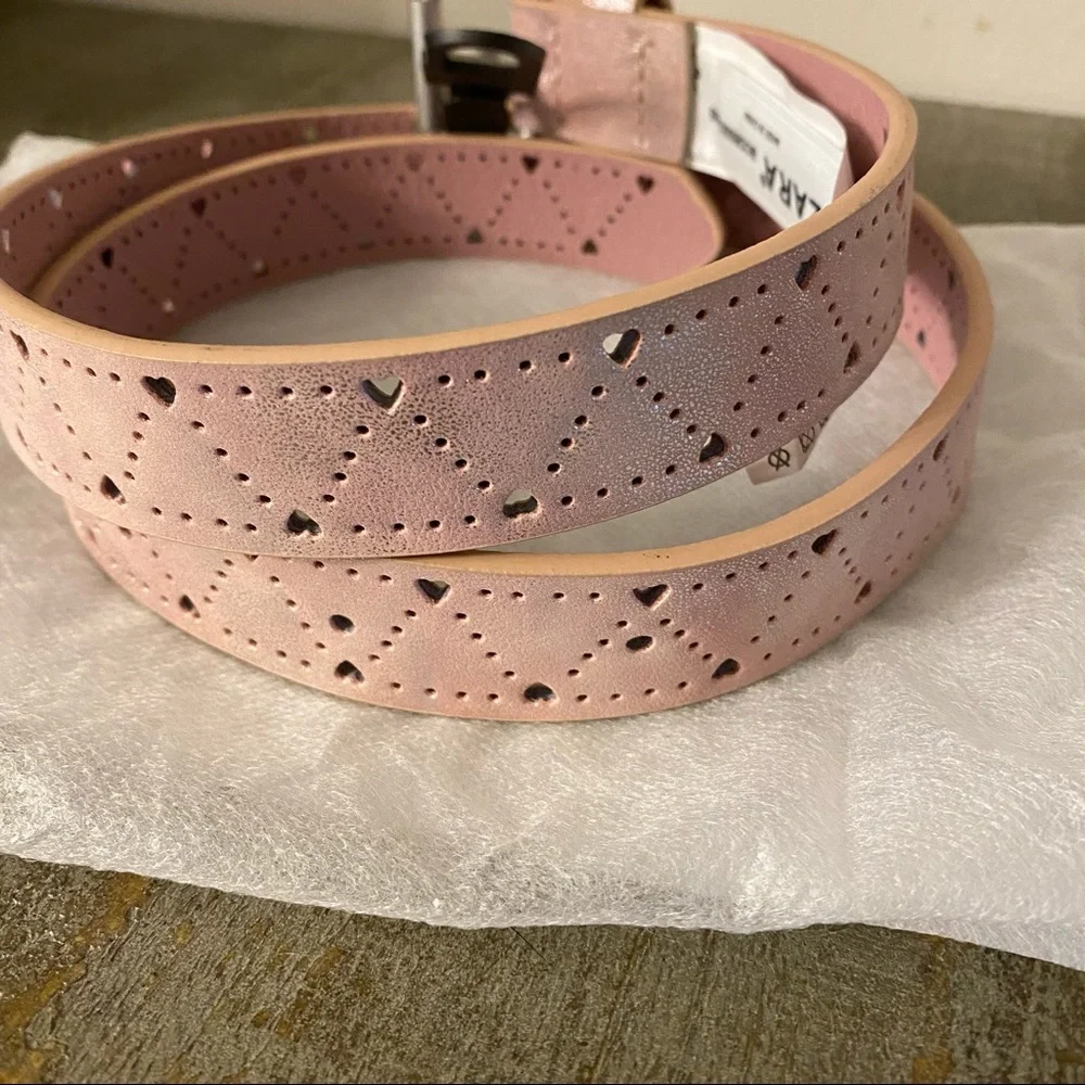 Zara Kids Pink Heart Belt – NWT with Dust Bag – 35” Length